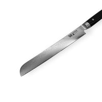 Cuchillo de pan japonés Yaxell Ran 23 cm 69 capas de acero inoxidable damasco con mango canvas-micarta Cuchillo de pan Yaxell