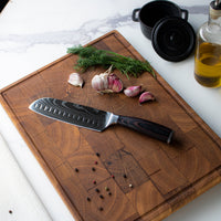 Cuchillos de cocina Santoku de 18 cm con estampado de Damasco japonés Shinrai Japón