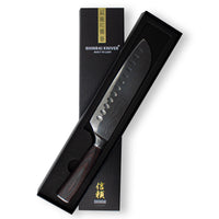 Cuchillos de cocina Santoku de 18 cm con estampado de Damasco japonés Shinrai Japón