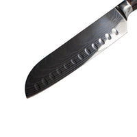 Cuchillos de cocina Santoku de 18 cm con estampado de Damasco japonés Shinrai Japón