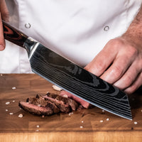 Serie de estampados de Damasco japonés - Cuchillos de cocina Kiritsuke Shinrai Japón