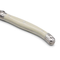 Lou Laguiole - Juego de 4 esparcidores de mantequilla en caja de madera - colores variados (pimienta/perla/gris topo) Cuchillos para mantequilla Lou Laguiole