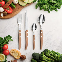 Lou Laguiole - Juego de cubiertos Canopée 24 piezas - Juego de cubiertos de madera Lou Laguiole