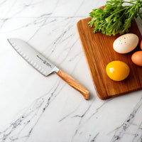 Messermeister - Santoku de lujo Oliva de 16,5 cm con hoyuelos Cuchillo Santoku Messermeister 