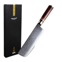 Cuchillos de cocina Micarta Jewels Damasco Nakiri de 18 cm Shinrai Japón