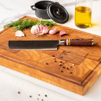 Cuchillos de cocina Micarta Jewels Damasco Nakiri de 18 cm Shinrai Japón