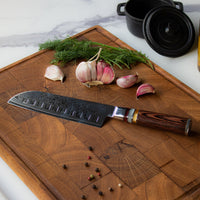 Micarta Jewels Damasco Santoku 18 cm Cuchillos de cocina Shinrai Japón