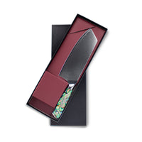 Cuchillo Nakiri de Damasco con Joyas de Nácar de 17 cm Shinrai Japón