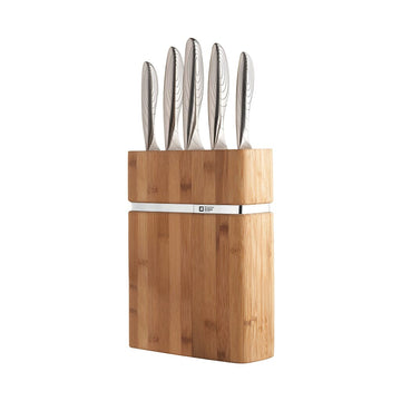 Richardson Sheffield - Juego de cuchillos Forme Contours de 5 piezas con bloque de cuchillos - Juego de cuchillos de bambú con bloque Richardson Sheffield