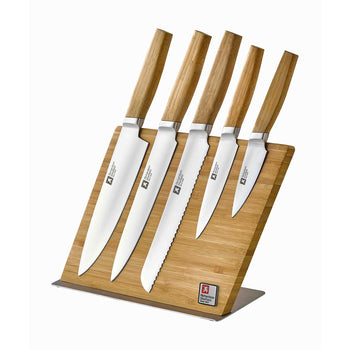 Richardson Sheffield - Bloque magnético para cuchillos NOMAD de 5 piezas - Bambú Juego de cuchillos con bloque Richardson Sheffield