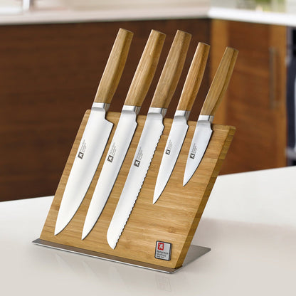 Richardson Sheffield - NOMAD 5 pc magnetic knife block - bamboo Messenset met blok Richardson Sheffield 