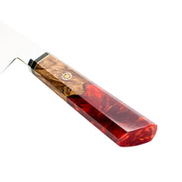 Cuchillos de cocina de edición especial Kiritsuke Damasco Octagonal Rubí de 23 cm de Shinrai Japón