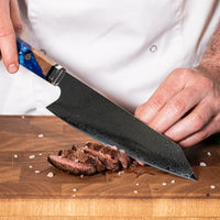 Cuchillo de cocina de edición especial de Damasco octagonal de zafiro Kiritsuke de 23 cm Shinrai Japón