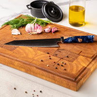 Cuchillo de cocina de edición especial de Damasco octagonal de zafiro Kiritsuke de 23 cm Shinrai Japón