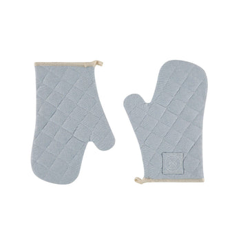 Witloft - Manoplas de horno de algodón reciclado (2 uds.) - Manoplas de horno azul cielo Witloft