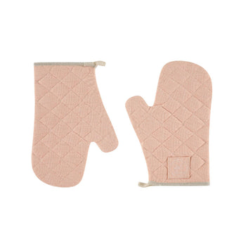 Witloft - Manoplas de horno de algodón reciclado (2 uds.) - Manoplas de horno color salmón Witloft