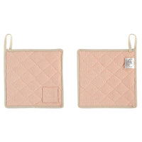 Witloft - Agarraderas de algodón reciclado (2 uds.) - Agarraderas color salmón Witloft