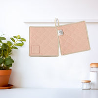 Witloft - Agarraderas de algodón reciclado (2 uds.) - Agarraderas color salmón Witloft