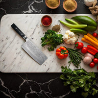 Yaxell Zen - Cuchillo de cocinero chino 18 cm Acero inoxidable damasco de 37 capas Cuchillo de cocinero chino Yaxell