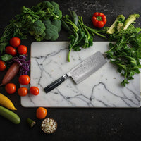 Yaxell Zen - Cuchillo de cocinero chino 18 cm Acero inoxidable damasco de 37 capas Cuchillo de cocinero chino Yaxell